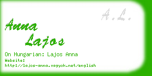 anna lajos business card